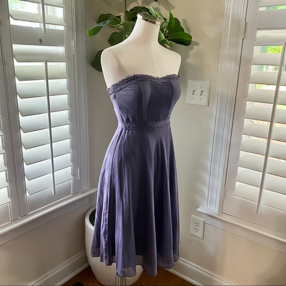JCREW strapless dress size 2 purple - Picture 3 of 7